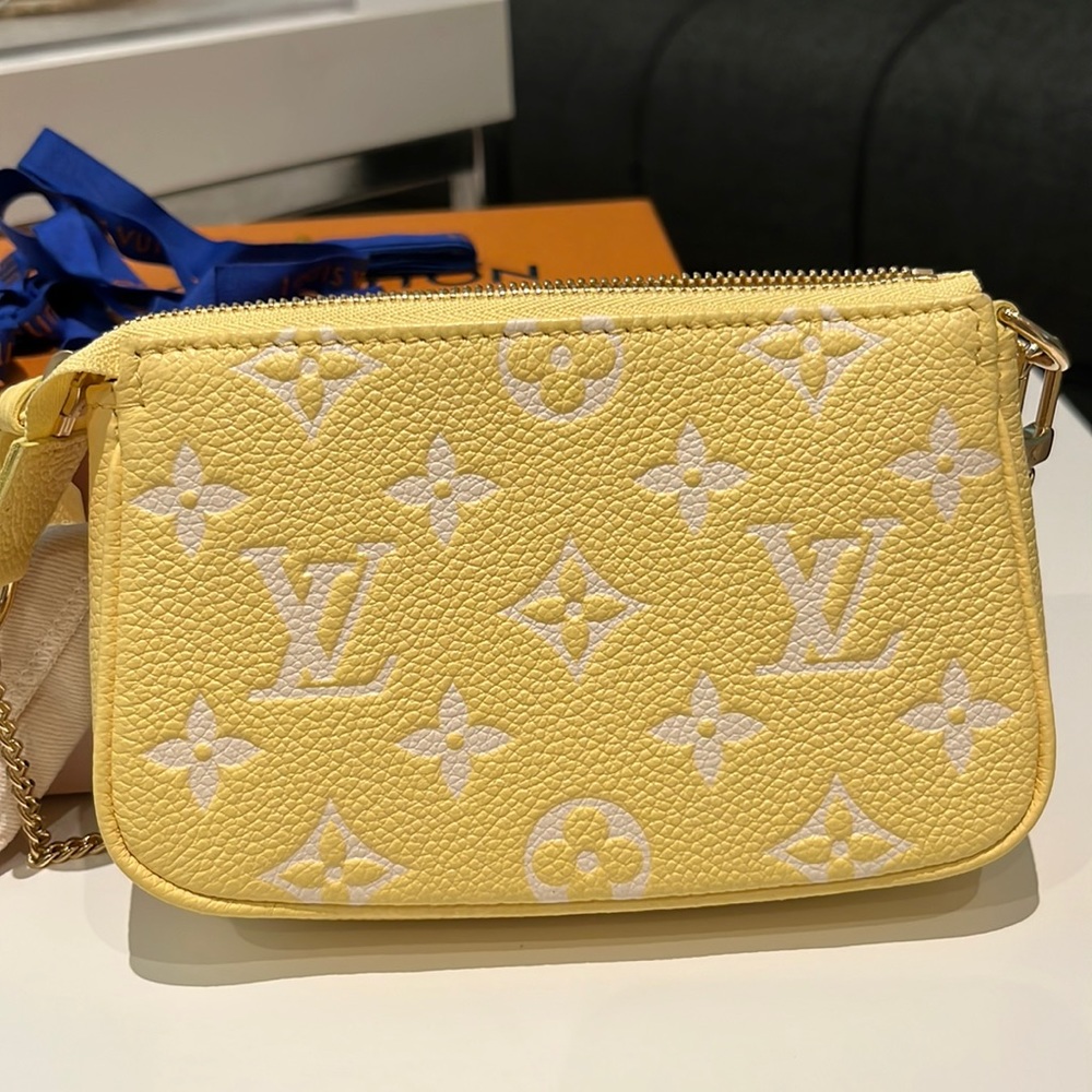 Authentic Louis Vuitton Mini Pochette Lemon Curd Yellow